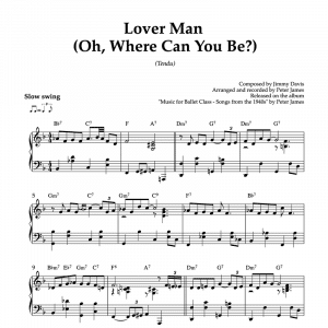 piano sheet music for lover man oh where can you be