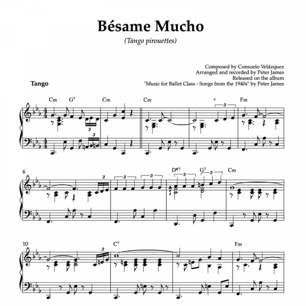 besame mucho piano sheet music