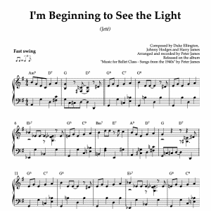 piano sheet music for im beginning to see the light by duke ellington