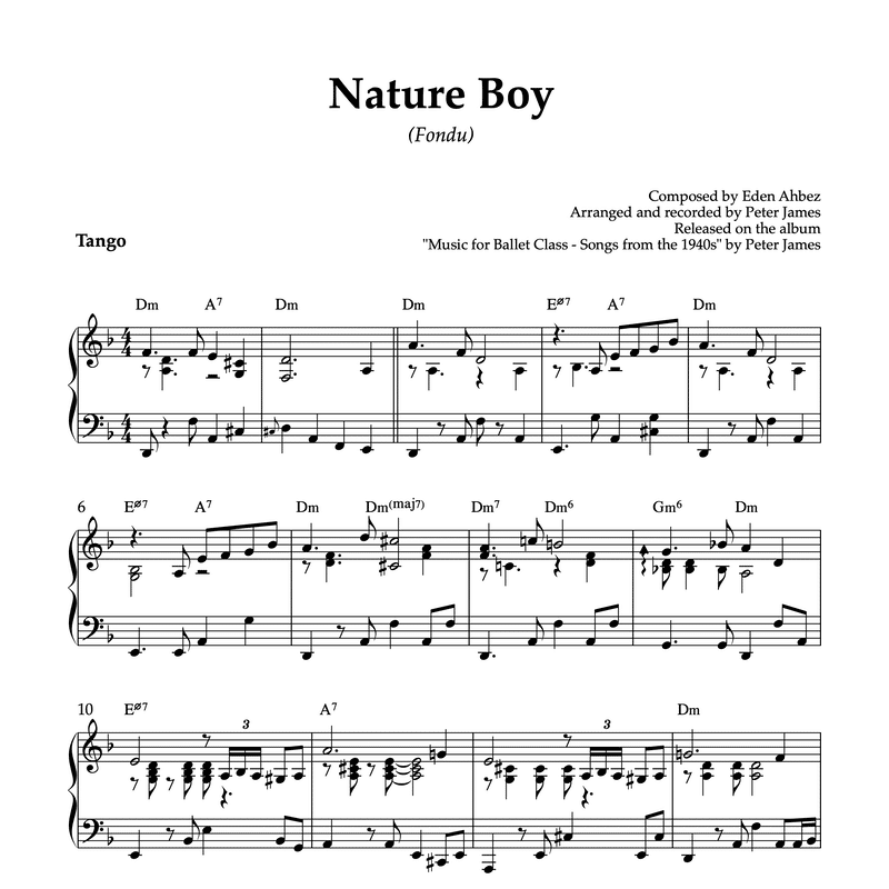 Nature (Fondu) | Piano Sheet Music for Ballet Classes