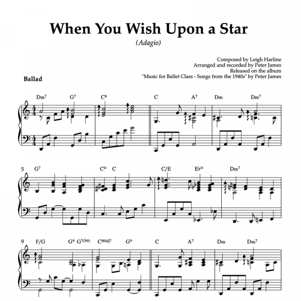 when you wish upon a star piano sheet music