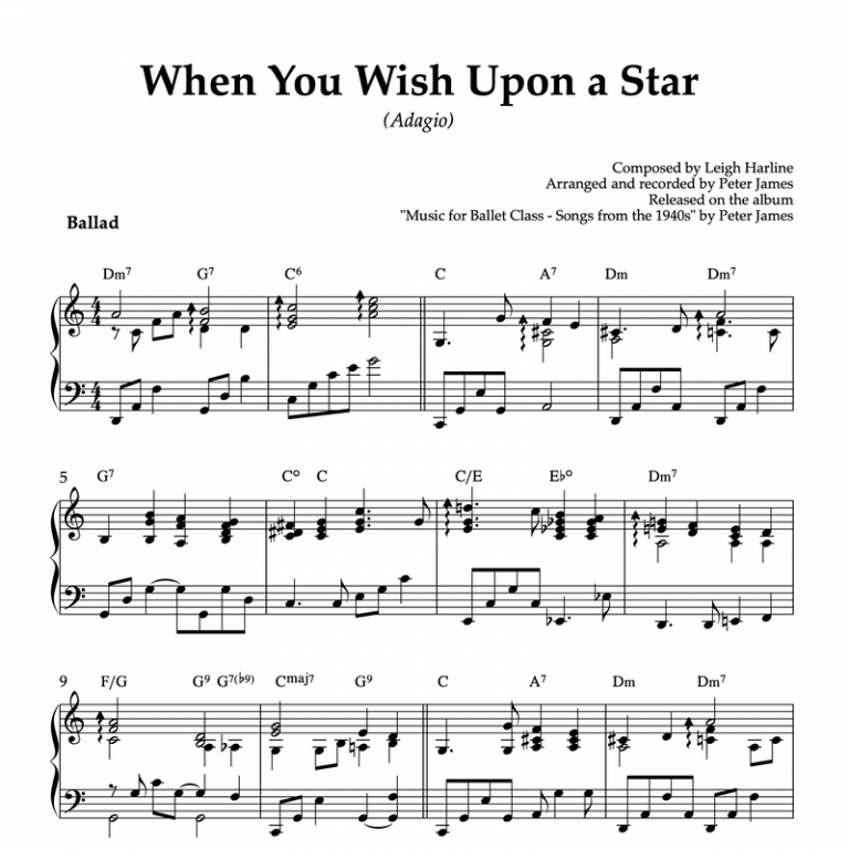 Pinocchio wish When you wish upon a star sheet music