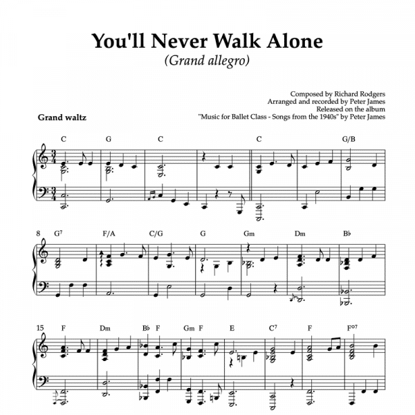 You'll Never Walk Alone (Richard Rodgers)(Grand allegro) | Piano Sheet Music for Ballet Classes (PDF)