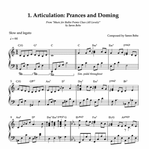 sheet music for ballet pointe class warm up exercise