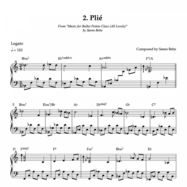 plie sheet music for ballet pointe class