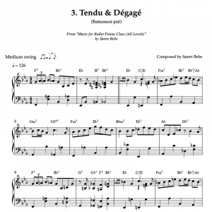 tendu and degage piano sheet music for pointe class