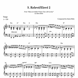 tango music for relevé exercises in pointe class