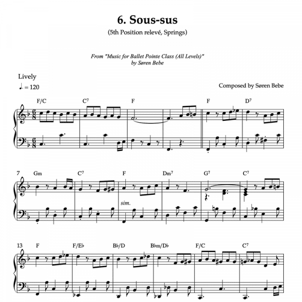 piano sheet music for sous-sus