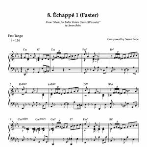 sheet music for fast echappe pointe class exercises