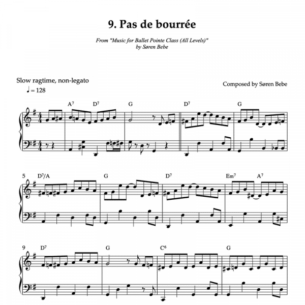 sheet music for pas de bourrée