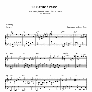 preview of the sheet music for retiré/passé song for ballet pointe class