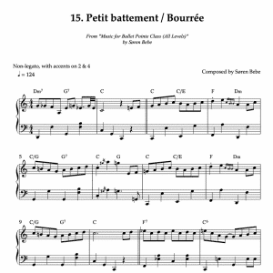 sheet music for ballet pointe class petit battement or bourrée exercise