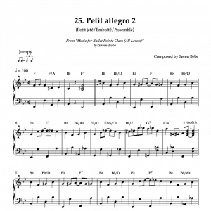 sheet music for petit allegro ballet exercises like petit jeté, emboîté and assemblé