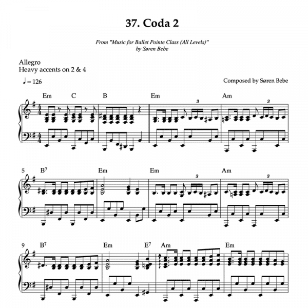 coda piano sheet music