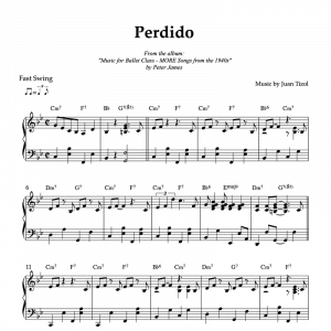pianosheet music for the song perdido by juan tizol and duke ellington