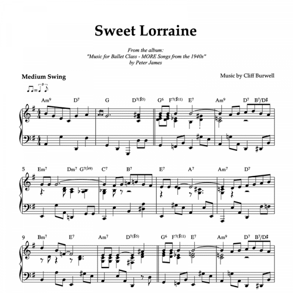 sweet lorraine piano sheet music for ballet class