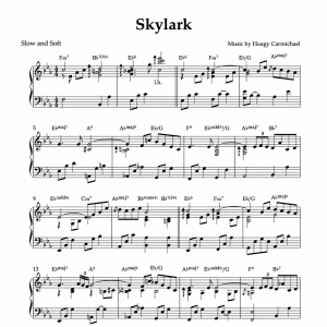 Piano arrangement for ballet classes of the jazz standard skylark