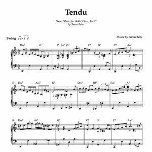 Sheet music for "Tendu" (PDF) | Track 3 from the album "Music for Ballet Class Vol.7" by Søren Bebe