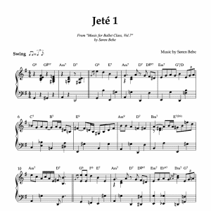 Sheet music for "Jeté 1" (PDF) | Track 5 from the album "Music for Ballet Class Vol.7" by Søren Bebe