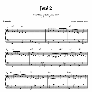 Sheet music for "Jeté 2" (PDF) | Track 6 from the album "Music for Ballet Class Vol.7" by Søren Bebe