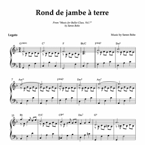 Rond de jambe à terre sheet music for ballet class
