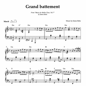 march piano sheet music for grand battement by soren bebe