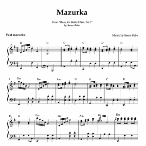 mazurka sheet music for ballet class