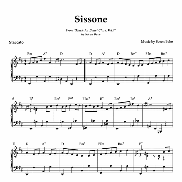 sissone ballet class sheet music by soren bebe