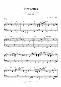 pirouettes tango ballet class sheet music