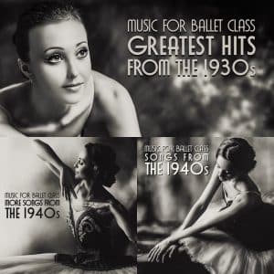 mp3 album bundle with 3 albums with music for ballet class from the 30s and 40s
