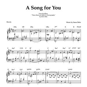 A Song for You | by Søren Bebe | Piano Sheet Music (PDF)