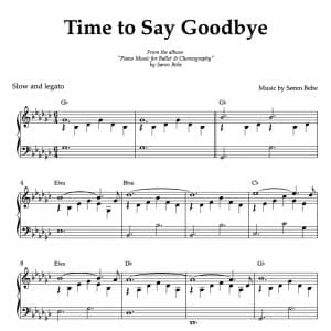 Time to Say Goodbye | by Søren Bebe | Piano Sheet Music (PDF)